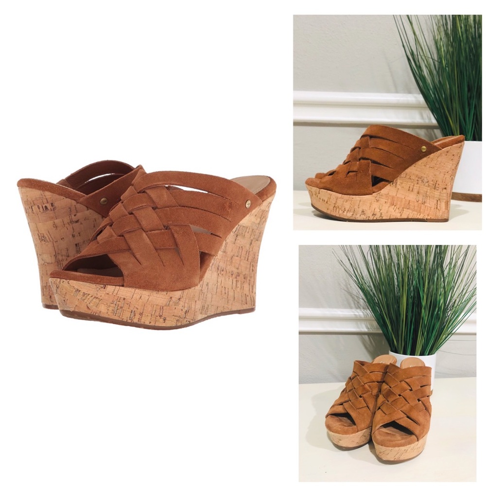 UGG Marta Wedge / Suede Leather in Chestnut